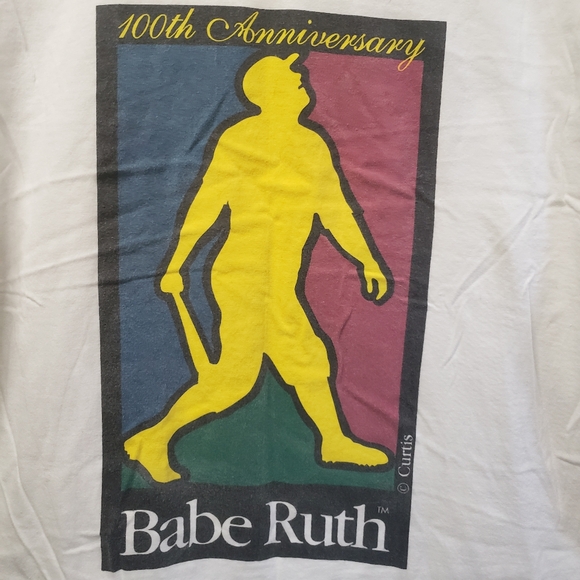Babe Ruth T Shirt 100th Anniversary Baseball 1995 Vintage Single Stitch Size L - Picture 3 of 7
